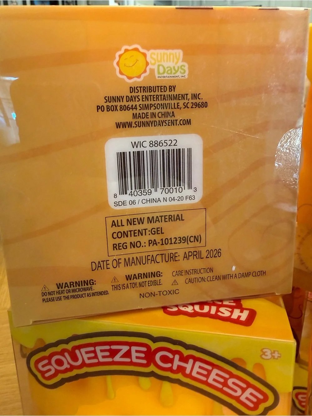 Squeeze Cheese Sensory Plush Toy - Yellow